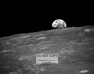 1ST ''EARTHRISE'' PHOTOGRAPH BY BILL ANDERS ON APOLLO 8 - 8X10 NASA PHOTO (SP085)