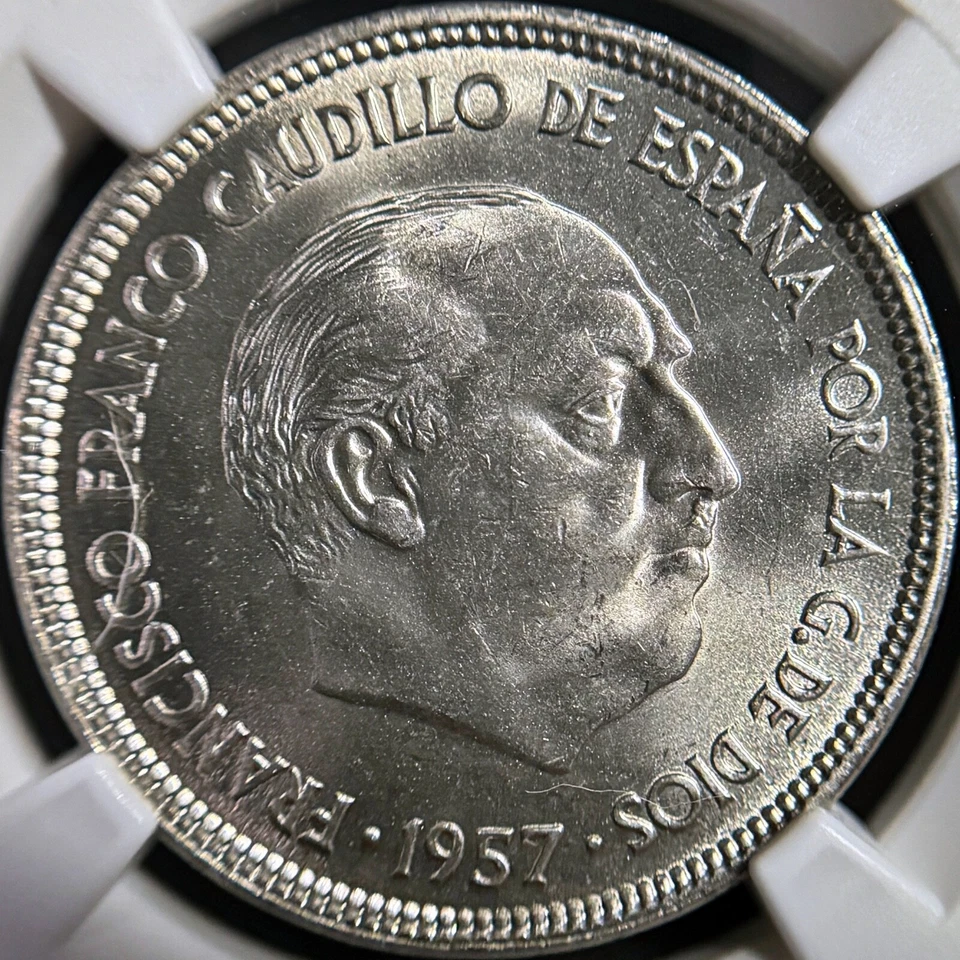 SPAIN. 1964, 25 Pesetas - NGC MS64 - Franco, 1957 with Star 64 - Image 3 of 4