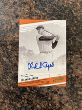 2021 ORLANDO CEPEDA PANINI CHRONICLES PRESTIGE AUTO GREEN SSP #d 1/5 GIANTS HOF