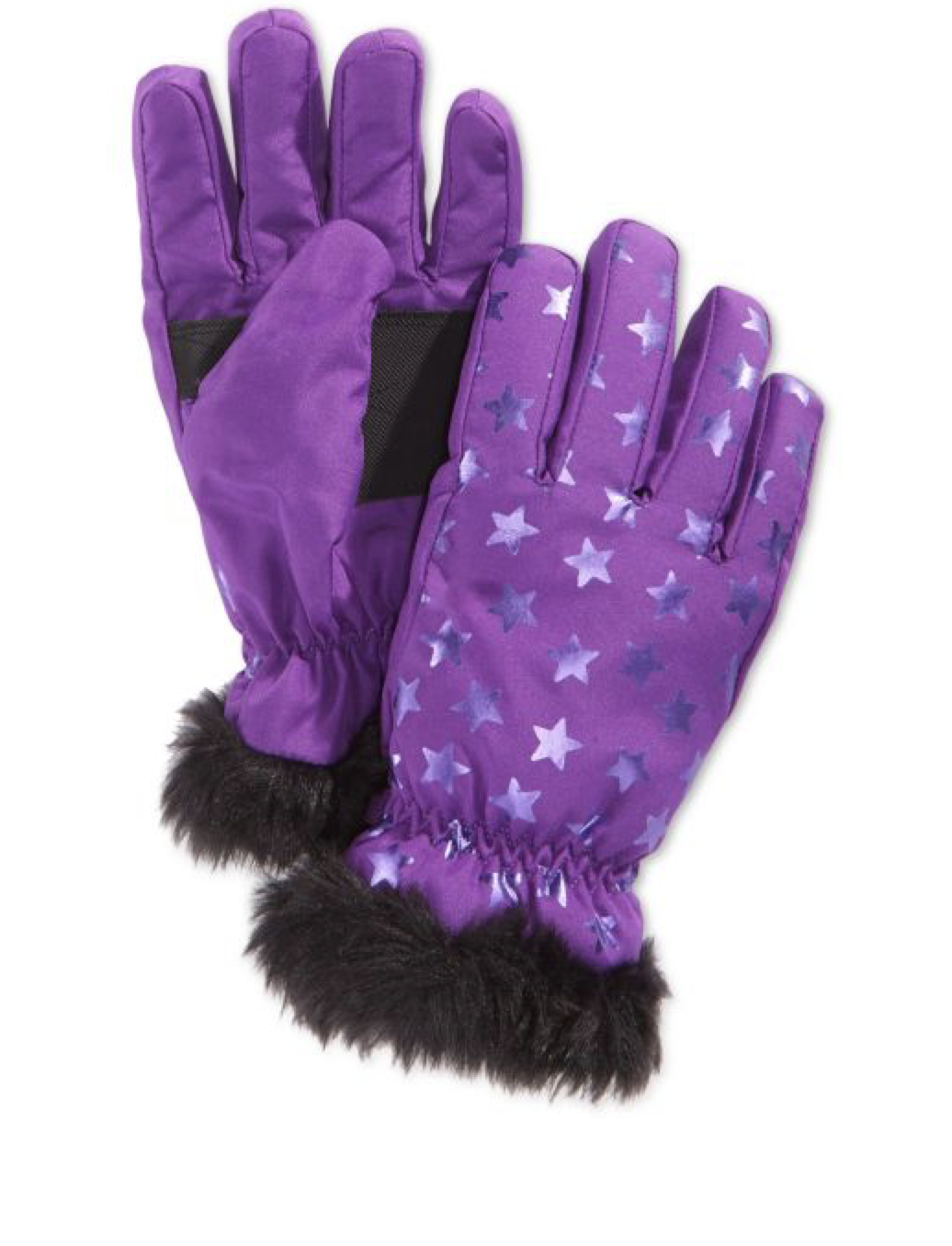 purple winter gloves