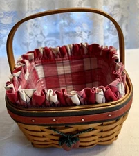 Longaberger 2001 All American Collection Strawberry Basket #10141 Combo