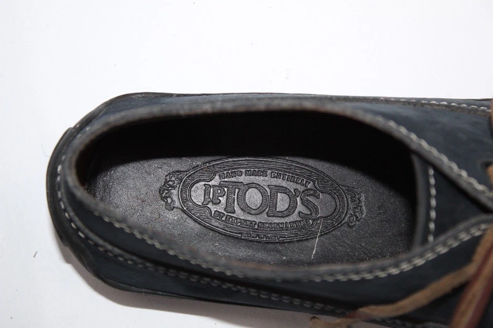 Zapatos Para Hombre TOD'S Talla 7.5 Europa 40 De Ante Azul Cuero S8888 - Imagen 4 de 4