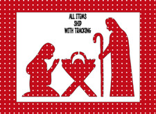 NATIVITY reusable stencil mylar plastic 14