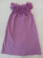 VGUC Girls Size 6 TEA COLLECTION Purple Sleeveless Dress with Flower Collar