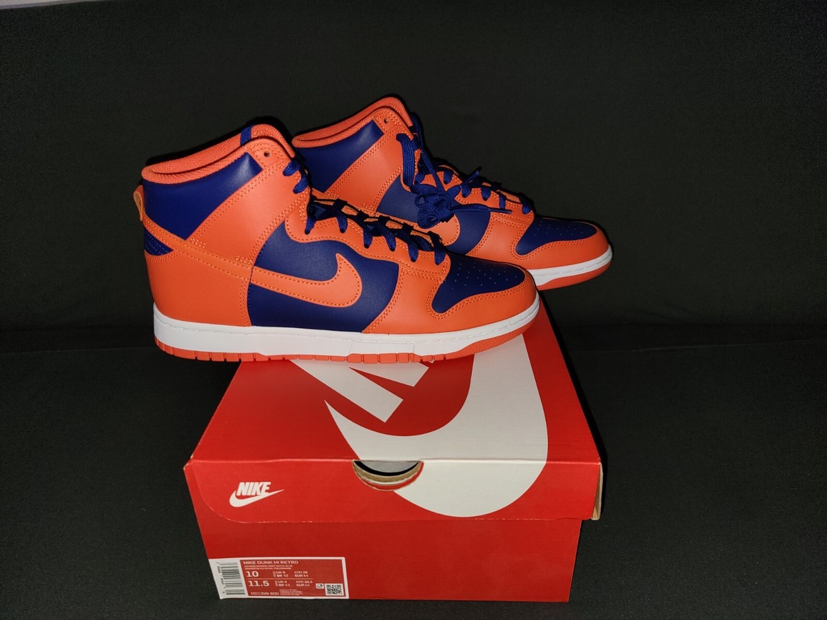 Size 10 - Nike Dunk High Retro Knicks DD1399-800 Blue Orange  display picture 2