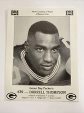 Pepsi Photo Card Darrell Thompson #39 Running Back Green Bay Packers
