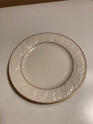 Lenox FRUITS OF LIFE China 6-1/2'' Bread Plates Gold Trim Raised Fruit