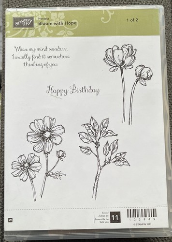 Stampin' Up “Bloom With Hope” Stamp Set 133949 Wood Mounted Stamps Floral