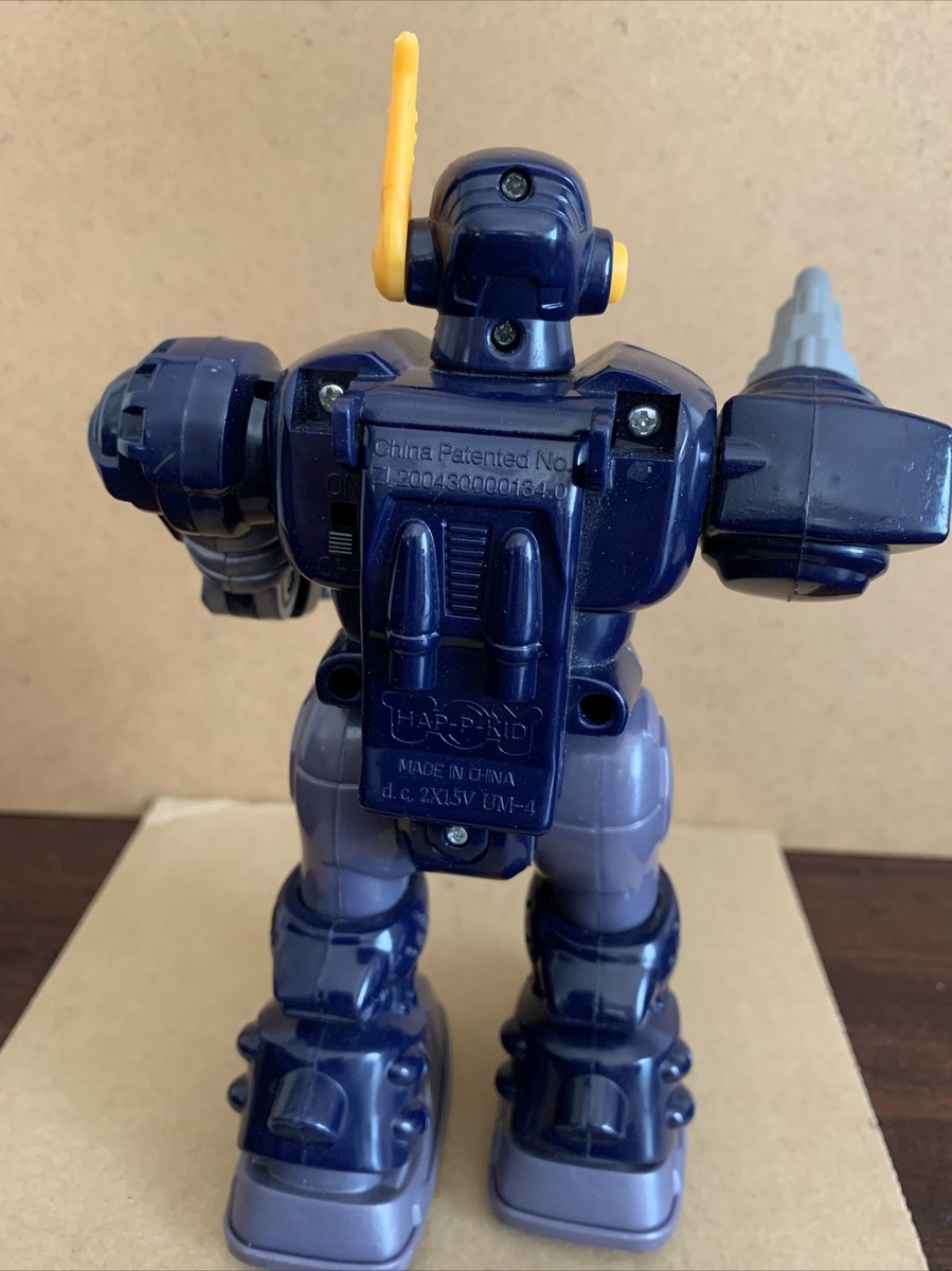 Super Fighter Hap-P-Kid Happy Kid Toy Action Blue & Gold Robot. | eBay