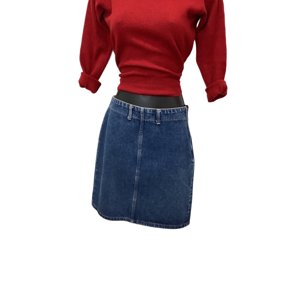 80's-90's Made in the USA Bongo Mini Flat Front Denim Skirt