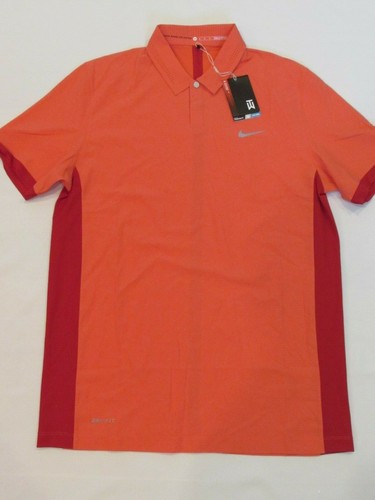 NEW MEN’S TIGER WOODS DRI-FIT S/S COOL FORMATION POLO SHIRT, UNIVERSITY RED, MED - Picture 2 of 2