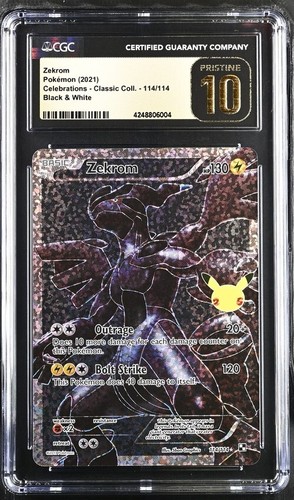 CGC 10 📈🔥PRISTINE📈🔥 2021 Pokemon ZEKROM Celebrations Classic Coll. 114/114