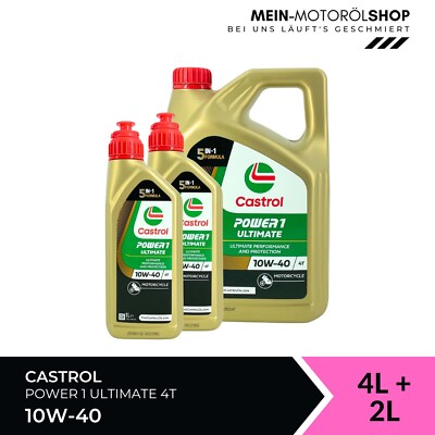 Castrol Power 1 Ultimate 4T 10W-40 JASO MA2 API SN 4+2 Liter = 6 Liter