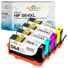 4PK Fits HP 564XL Black Cyan Magenta Yellow Ink Cartridge for HP Photosmart 5520