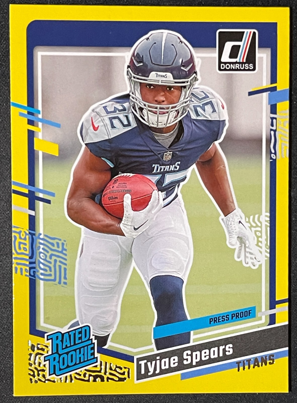 2023 Panini Donruss - Rated Rookie Press Proof Yellow #396 Tyjae Spears (RC)