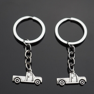 2x PCS - Pickup Truck Charm Pendant Keychain Key Ring ID Work Truck Keyring Gift