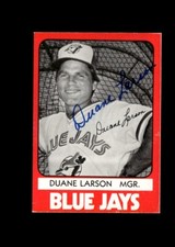 Duane Larson 1980 TCMA Knoxville Blue Jays authentic autographed card