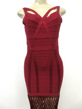 Strapless Fringe Dress DivAbby Trend3 Merlot Bodycon Midi Zip Closure L