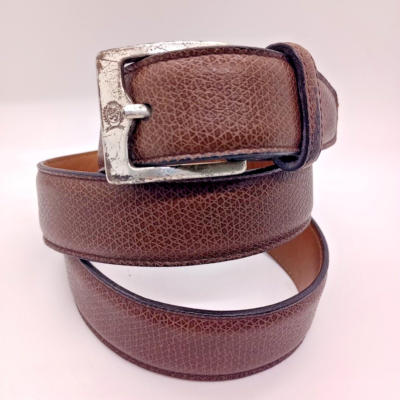 一点物　US製　Y2K 90s vintage leather belt VINTAGE 90s Y2k Tommy Hilfiger Brown Textured Leather Belt