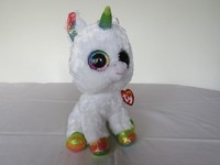 Ty Glubschi Beanie Boos Einhorn @ Pixy @ Med. Ca. 24 Cm Weiß-Bunt Glitzer Neu