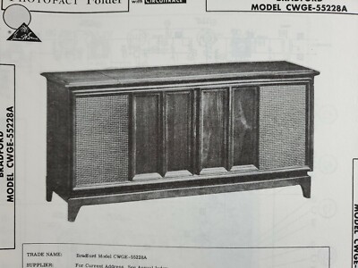Sams Photofact Repair Service Parts Manual 1968 Bradford CWGE Console Stereo 