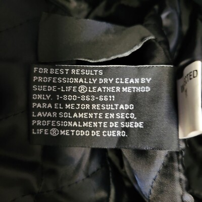 JF J. Ferrar Black Leather Coat Mens XL Button Front Quilted JF J. Ferrar Black Leather Coat Mens XL Button Front Quilted