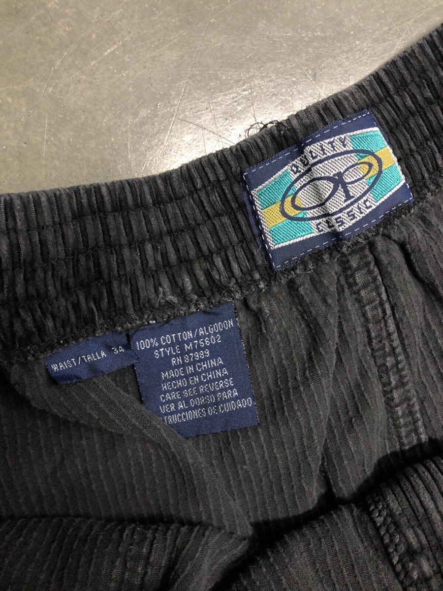 Vintage 90's Pacific Ocean Black Corduroy OP Shorts Surf