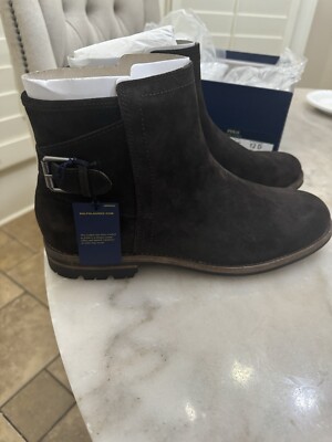 Polo Ralph Lauren Myles Dark Brown Suede boots Brand New in Box