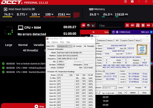 Xeon 6138 SR3B5 3.7Ghz Turbo 20 Core 40 Thread 27.5MB 125w TDP LGA 3647 Intel