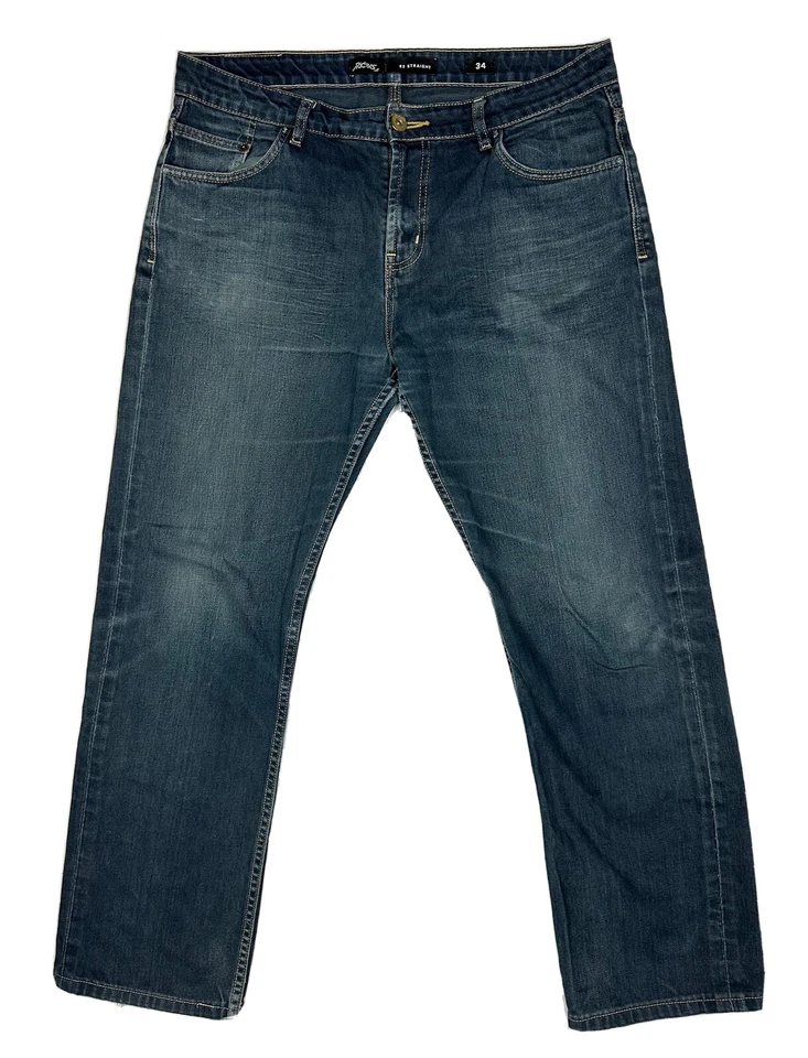 Riders By Lee R3 Straight Men's Denim Jeans Size 34 W37" Dark Blue Zip Fly - image 3 of 4