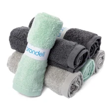 Brondell Bamboo Reusable Bidet Dry Towels, Set of 6, Assorted New