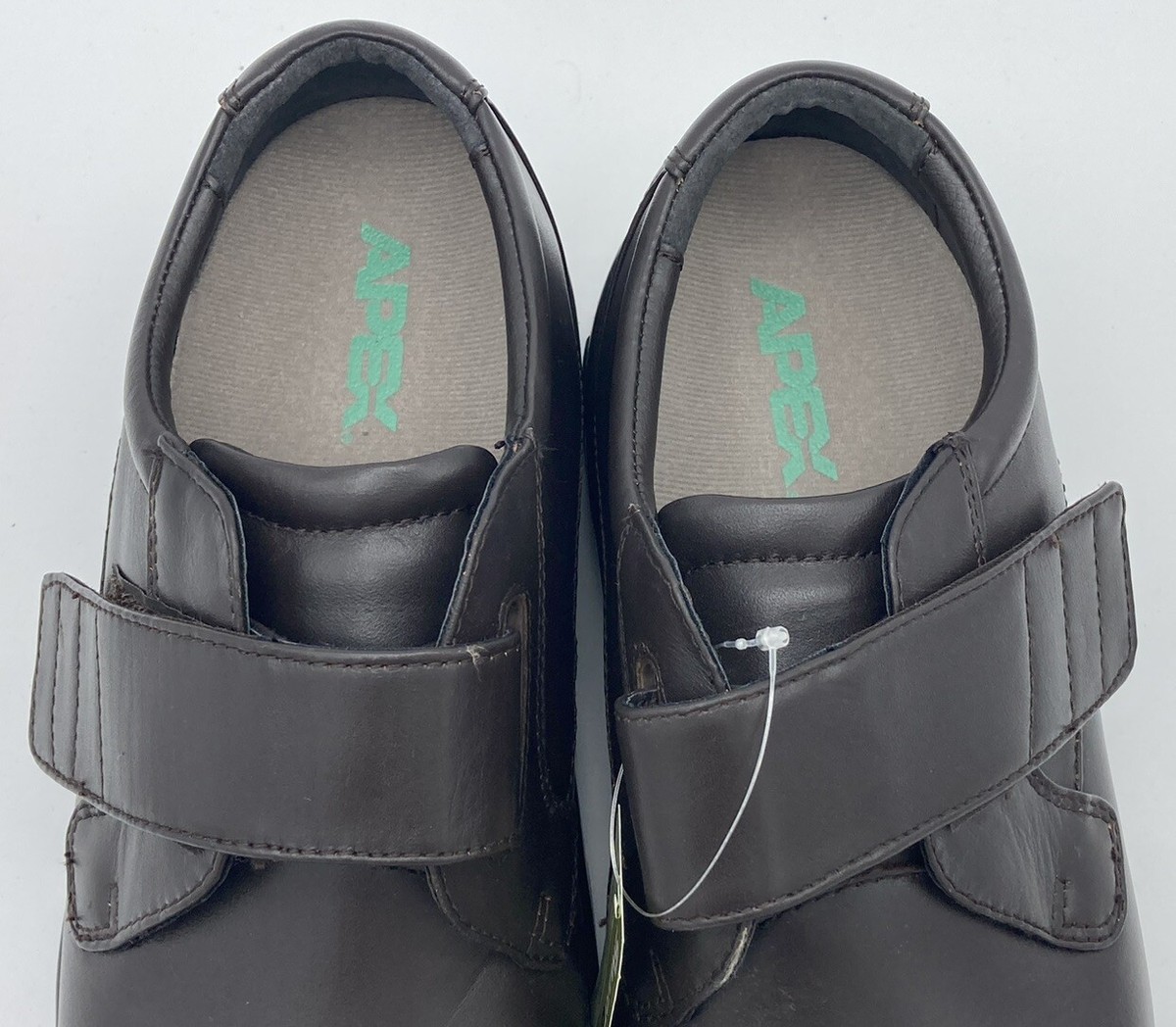 Mens Apex Dark Brown Smart Grip Comfort Shoe Hook & Loop  display picture 1