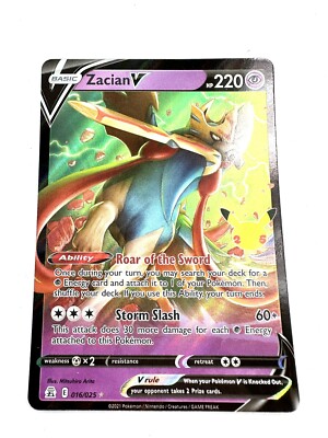 Zacian V 016/025 Celebrations Pokemon TCG - Ultra Rare Holo NM