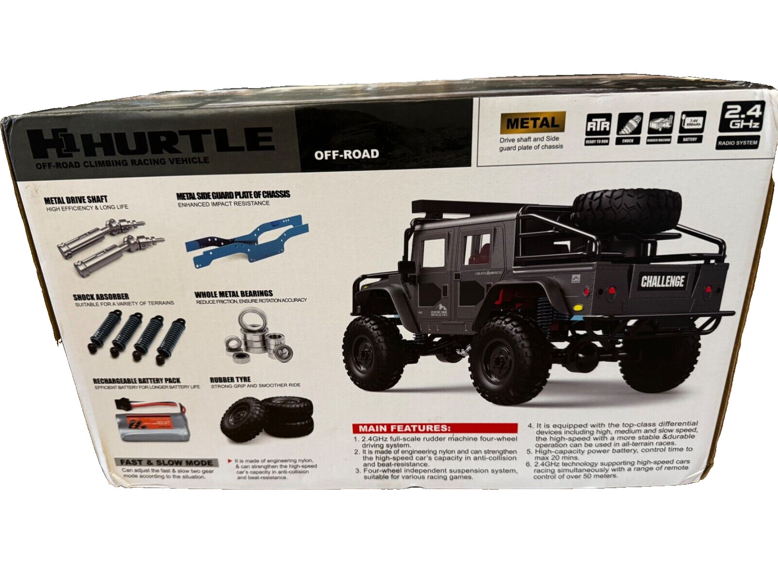 RC Off Road H1 HURTLE 4WD Crawler Full Proportional - Orange,  Open Box