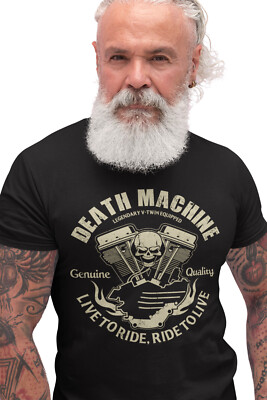 Biker Shirt Death Machine T-Shirt Rocker Bike Motorrad High Quality