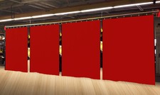 Lot of 4 Economy Red Curtain Panel/Partition 8 H x 4  W, Non-FR