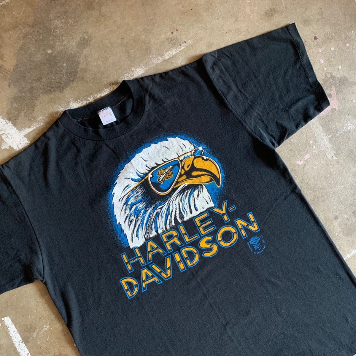G*o様 う*い様 80s Tシャツ XLサイズ 3D EMBLEM Vintage Harley Davidson 3D Emblem T-Shirt Sz XL 1988 Black