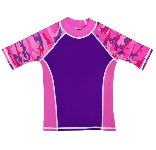 Girls Rashguard Sun Protective Swim Shirt & Swim Skirt UPF 50 Made in USA - Picture 36 of 43
