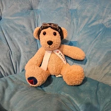 HTF Vintage Pilot "Widget" Delta Airlines Bear Plush Stuffed Animal Airplane
