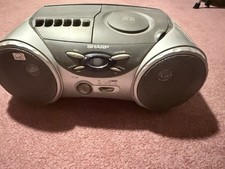 Sharp QT-CD210 Portable CD/Tape Stereo System W/Power Cord, Tested Works Great