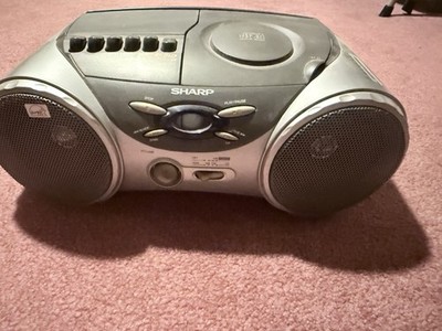 Sharp QT-CD210 Portable CD/Tape Stereo System W/Power Cord, Tested Works Great