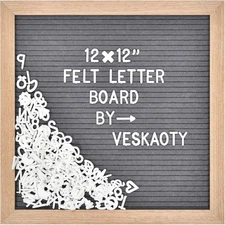 Felt Letter Board with 460 Letters, Numbers & Symbols - 12 x 12 inch Changeable 