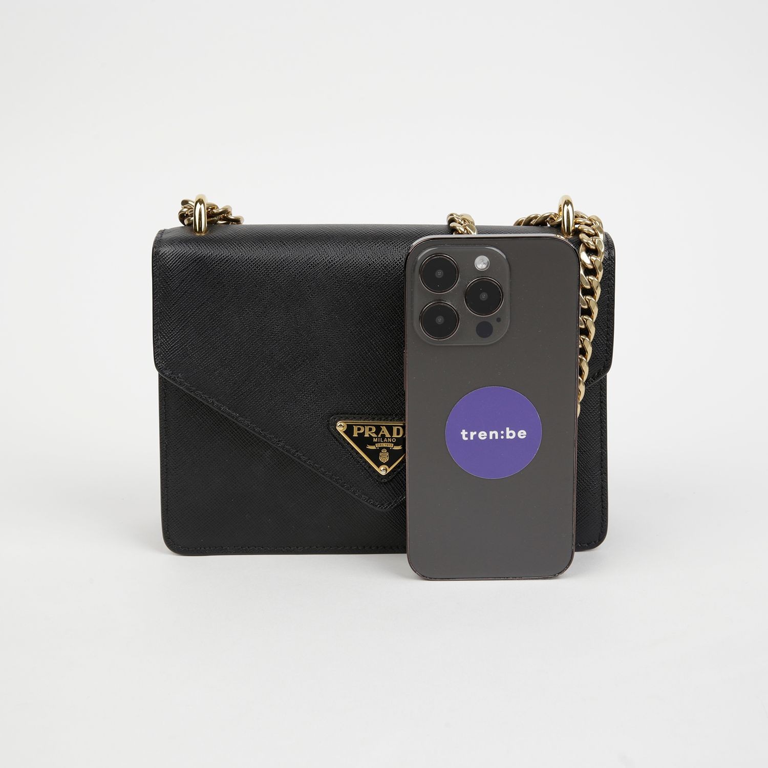 Prada Triangle Logo Envelope Chain Shoulder Crossbody Bag 151644509 thumbnail 7