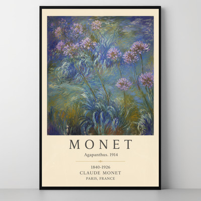 Claude Monet Agapanthus 1914 Impressionist Floral Kunstdruck Wandbild Poster