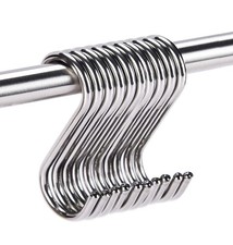 20Pack Stainless Steel S Hooks, 3 Inches, 4mm Diameter, 50lbs Load Capacity ...