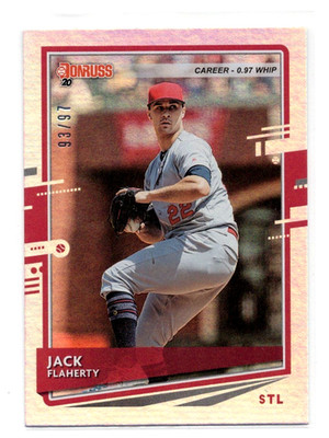 2020 Donruss Career Stat Line /97 Jack Flaherty #192 Cardinals Numbered Parallel