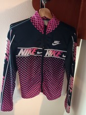Rare Vintage Nike Jacket Pink Black Polka Dot Zip Poly Cotton Lightweight