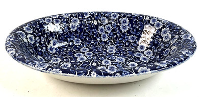 Crownford Staffordshire Blue Calico 9 1/2'' Wide Oval Vegetable Serving Bowl