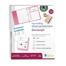 C-Line Top Loading Heavyweight Poly Sheet Protectors, Box of 100, Clear