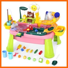 Water Table for Toddlers 1-3, Outdoor Toys for Kids Ages 4-8 with Pump, Kitch...